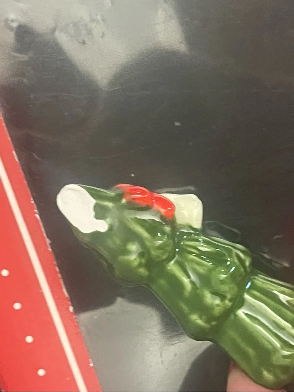 Home for the Holidays Red and Green Ceramic Tap Handle Set
